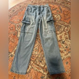 Cargo jeans light wash